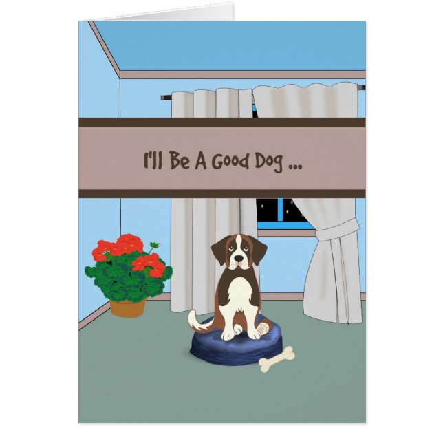 Tarjeta de aniversario de San Bernardo Perro ilust (Frente)