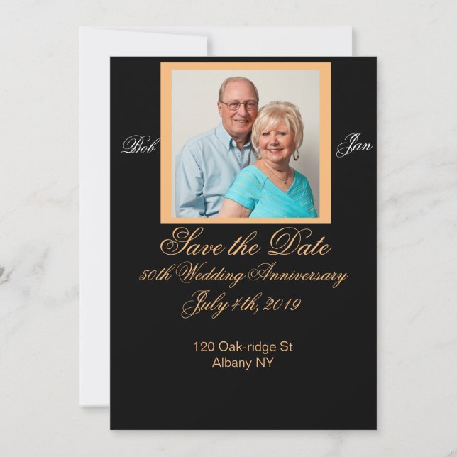 Tarjeta de aniversario de Save the Date (Anverso)