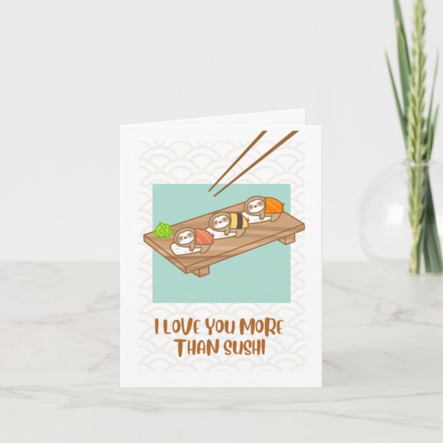 Tarjeta de aniversario de Sloth Sushi (Anverso)