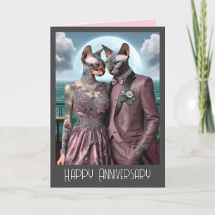 Tarjeta de aniversario de Sphynx Cat   Realizar ju