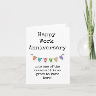 Tarjeta de Aniversario de Trabajo, Trabajador Impr