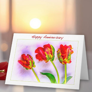Tarjeta de aniversario de tulipanes franceses