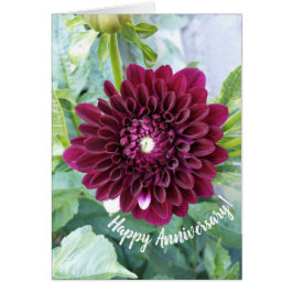 Tarjeta de aniversario Deep Purple Dahlia