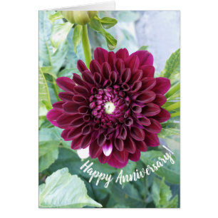 Tarjeta de aniversario Deep Purple Dahlia