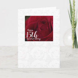 Tarjeta de aniversario del 15º Boda de la Rosa Roj