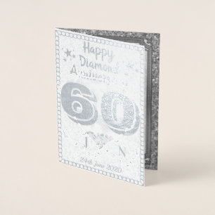 Tarjeta de Aniversario del 60° Boda de Diamantes p