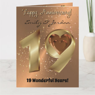 Tarjeta de Aniversario del Boda del Bronce Persona