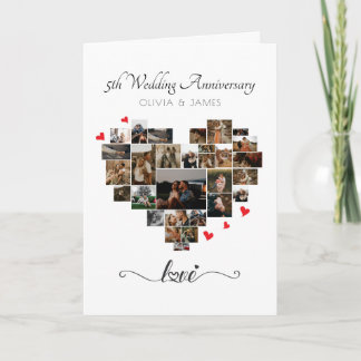 Tarjeta de aniversario del Boda del Collage de fot