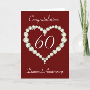 Tarjeta de Aniversario del Diamante del Corazón de