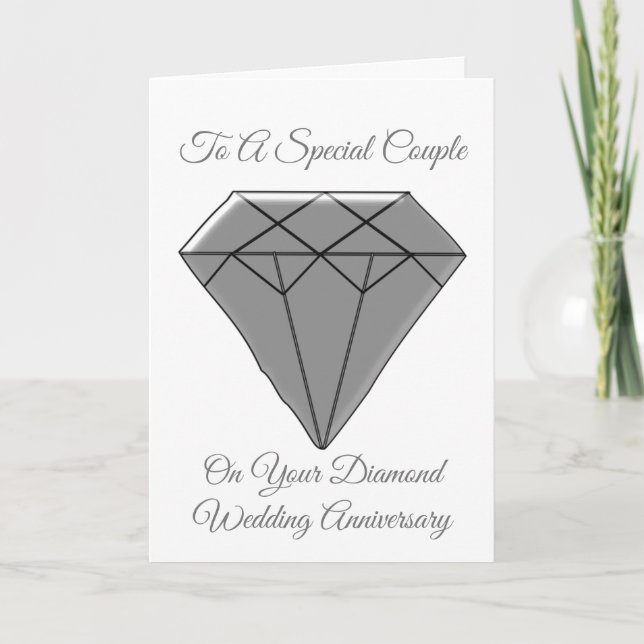 Tarjeta de Aniversario del Diamante Personalizado  (Anverso)