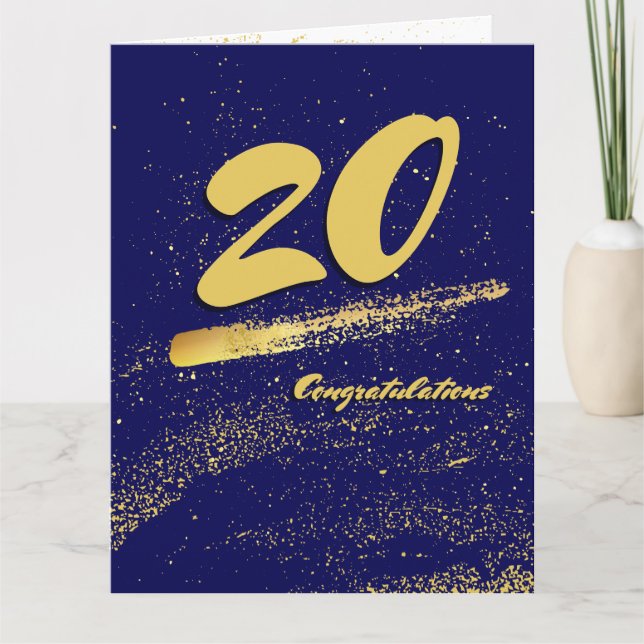 Tarjeta de aniversario del empleado de Faux gold (Anverso)