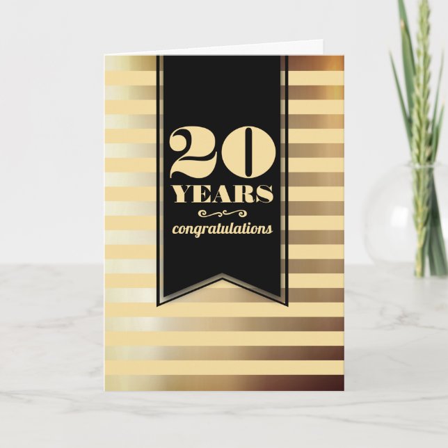 Tarjeta de aniversario del empleado de Faux gold (Anverso)