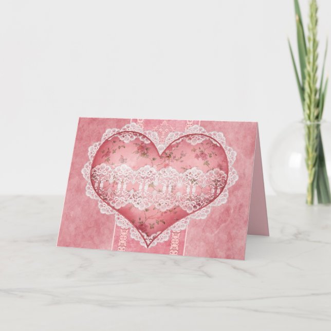 Tarjeta de Aniversario del Estilo Romantic Heart S (Anverso)