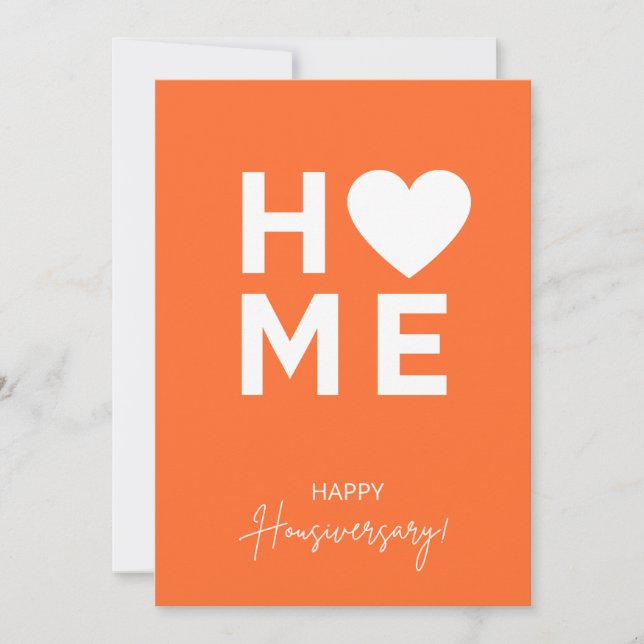 Tarjeta de Aniversario del Hogar del naranja (Anverso)