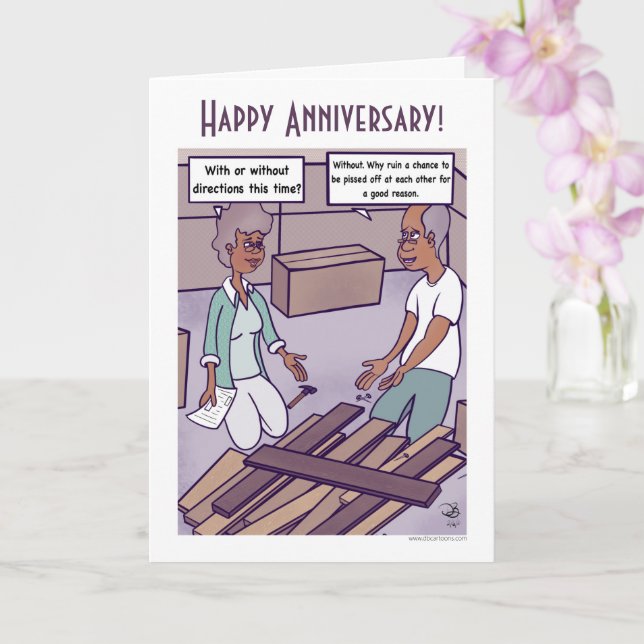 Tarjeta de Aniversario del Personalizado de Direcc (Orquídea)