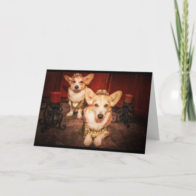 Tarjeta de Aniversario del Rey y la Reina Corgi (Anverso)