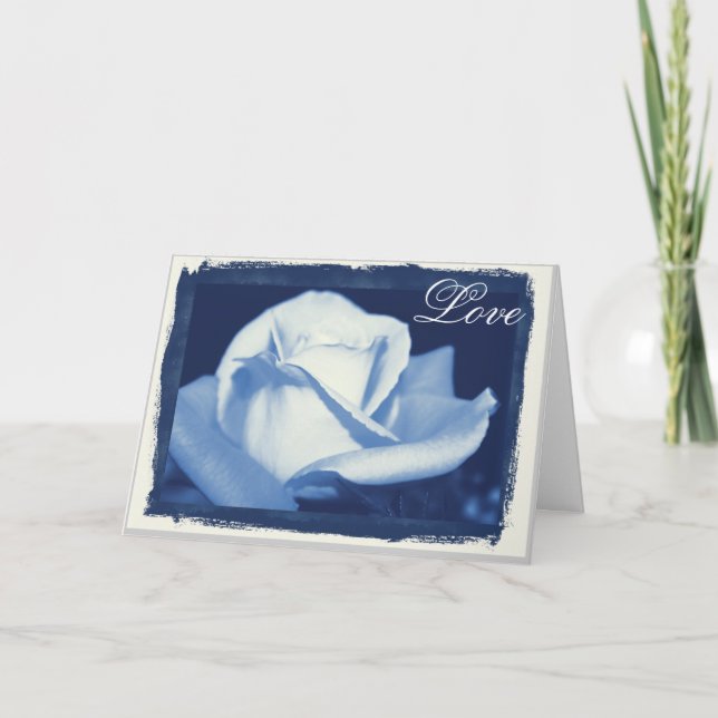 Tarjeta de Aniversario del Rosa Azul (Anverso)