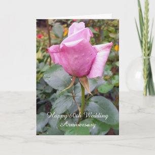 Tarjeta de Aniversario del Rosa Personalizado 60 B