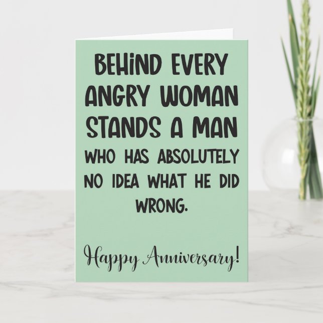 Tarjeta de aniversario divertida para esposa (Anverso)