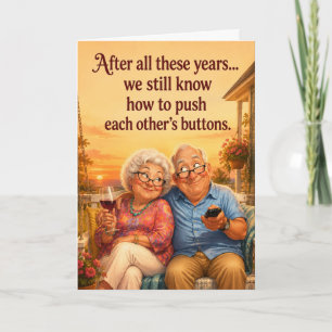 Tarjeta de aniversario divertida para pareja de an