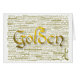 Tarjeta de aniversario dorado de Word