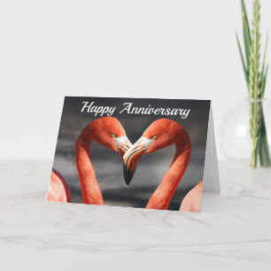Tarjeta de aniversario en blanco de amor de flamen