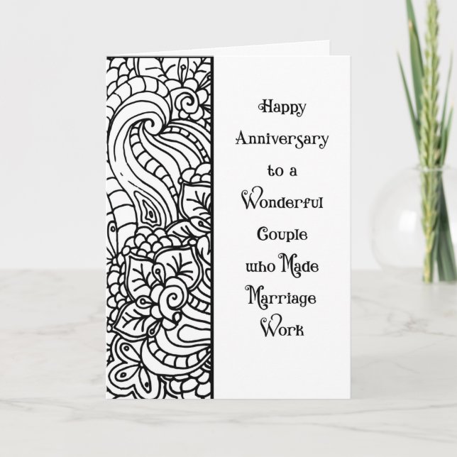Tarjeta de aniversario en blanco y negro (Anverso)
