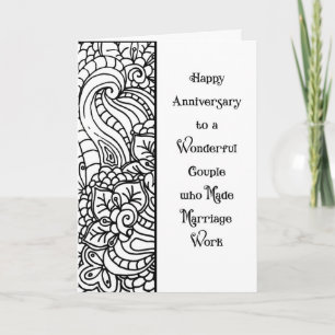 Tarjeta de aniversario en blanco y negro