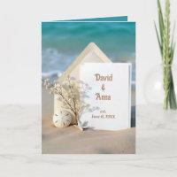 Tarjeta de aniversario en una playa