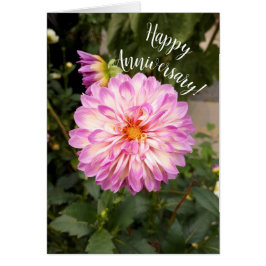 Tarjeta de Aniversario Fancy Purple and White Dahl