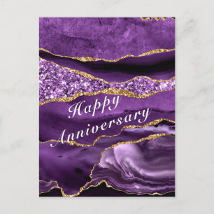 Tarjeta de aniversario feliz Agple Gold Marble