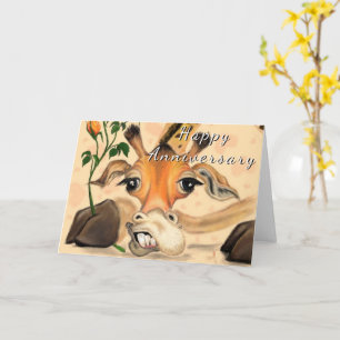 Tarjeta de aniversario feliz amor a la jirafa romá