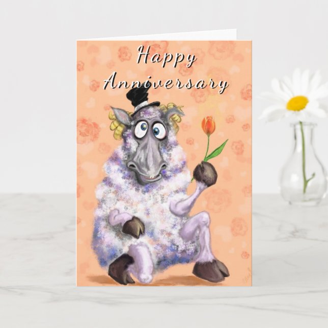 Tarjeta de aniversario feliz amor Ram Romantic (Planta pequeña)