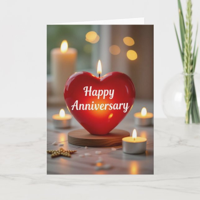 Tarjeta de aniversario, feliz aniversario, boda ce (Anverso)