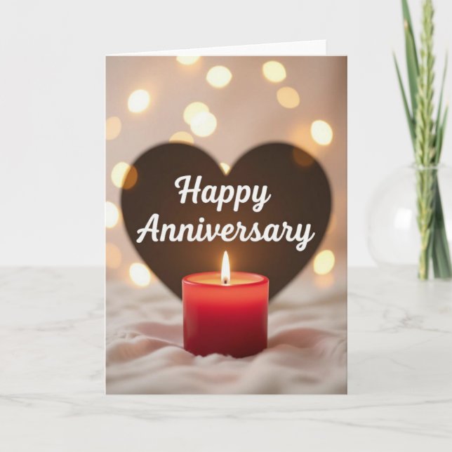 Tarjeta de aniversario, feliz aniversario, boda ce (Anverso)