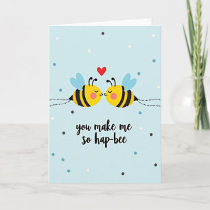 Tarjeta de aniversario feliz de las abejas