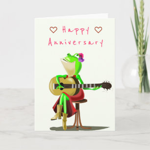 Tarjeta de aniversario feliz - Fiesta de guitarra