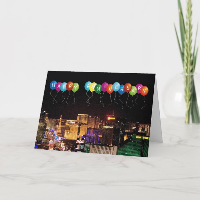 TARJETA DE ANIVERSARIO FELIZ LAS VEGAS (Anverso)