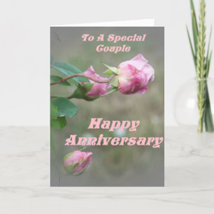Tarjeta de Aniversario Feliz Rosa