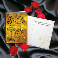 Tarjeta de Aniversario Feliz Temático de Música