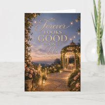 Tarjeta de aniversario 'Forever Looks Good On Us'