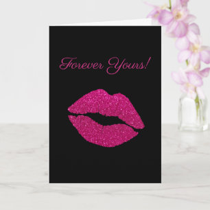 Tarjeta de aniversario Forever Yours Hot Pink Glit