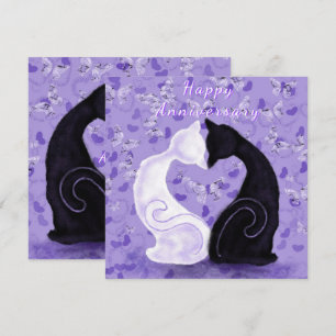 Tarjeta de aniversario Hermosa Pareja de Amor Gato