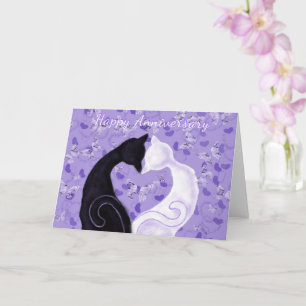 Tarjeta de aniversario Hermosa Pareja de Amor Gato