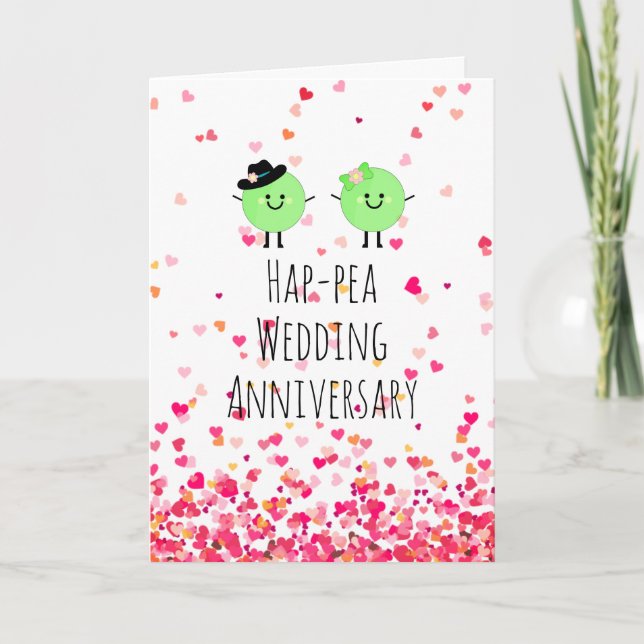 Tarjeta de aniversario humorística Cuas Peas (Anverso)