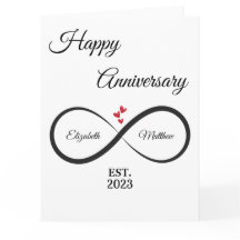 Tarjeta de aniversario infinito | Nombre y año