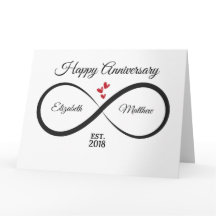 Tarjeta de aniversario infinito | Nombre y año