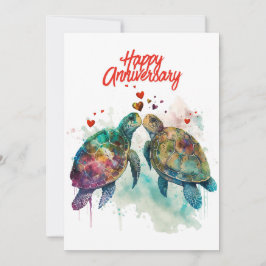Tarjeta de aniversario JW con tortugas dulces