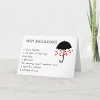 Tarjeta de aniversario Lloviendo Amor