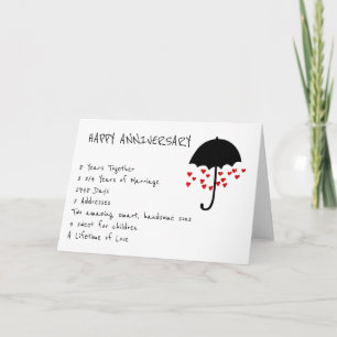 Tarjeta de aniversario Lloviendo Amor